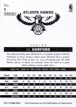 2013-14 Hoops - Blue #1 Al Horford Back