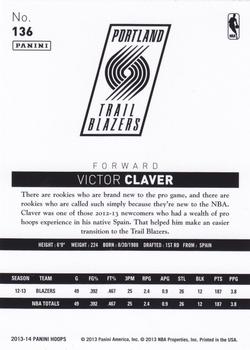 2013-14 Hoops - Blue #136 Victor Claver Back