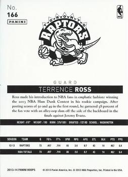 2013-14 Hoops - Blue #166 Terrence Ross Back