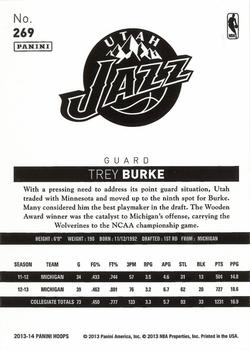 2013-14 Hoops - Blue #269 Trey Burke Back
