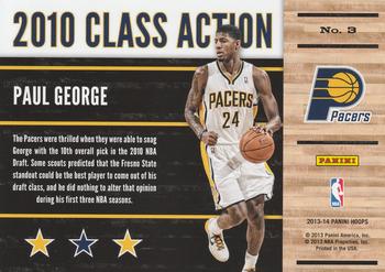 2013-14 Hoops - Class Action #3 Paul George Back