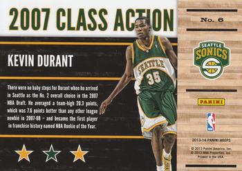 2013-14 Hoops - Class Action #6 Kevin Durant Back