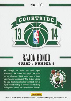 2013-14 Hoops - Courtside #10 Rajon Rondo Back