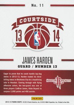 2013-14 Hoops - Courtside #11 James Harden Back
