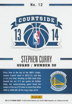 2013-14 Hoops - Courtside #12 Stephen Curry Back