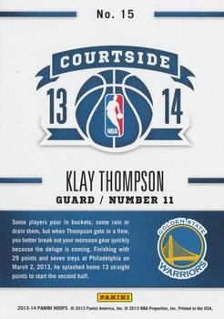 2013-14 Hoops - Courtside #15 Klay Thompson Back