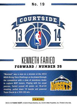 2013-14 Hoops - Courtside #19 Kenneth Faried Back