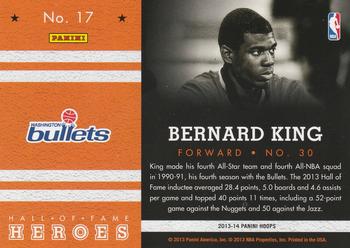2013-14 Hoops - Hall of Fame Heroes #17 Bernard King Back