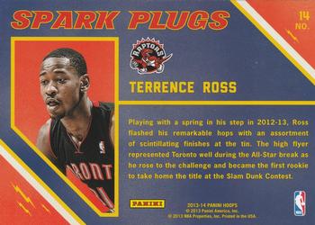 2013-14 Hoops - Spark Plugs #14 Terrence Ross Back