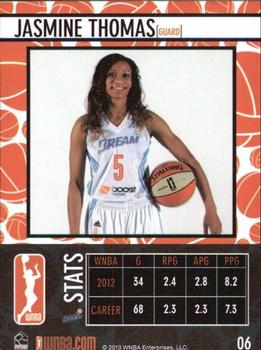 2013 Rittenhouse WNBA #6 Jasmine Thomas Back