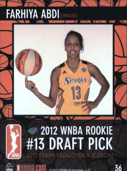2013 Rittenhouse WNBA #36 Farhiya Abdi Back