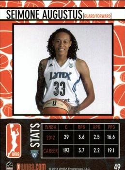 2013 Rittenhouse WNBA #49 Seimone Augustus Back