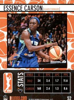 2013 Rittenhouse WNBA #52 Essence Carson Back