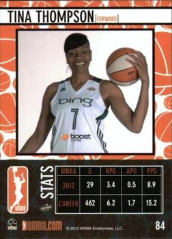 2013 Rittenhouse WNBA #84 Tina Thompson Back