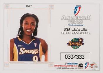 2006 Rittenhouse WNBA - All-Decade Team #DC07 Lisa Leslie Back