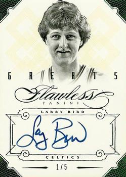 2012-13 Panini Flawless - Greats Autographs Emerald #25 Larry Bird Front