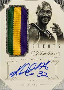2012-13 Panini Flawless - Greats Patches Autographs #1 Karl Malone Front