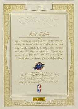 2012-13 Panini Flawless - Greats Patches Autographs Gold #1 Karl Malone Back