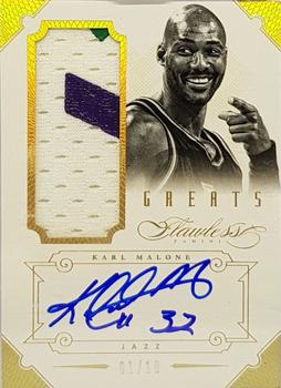 2012-13 Panini Flawless - Greats Patches Autographs Gold #1 Karl Malone Front