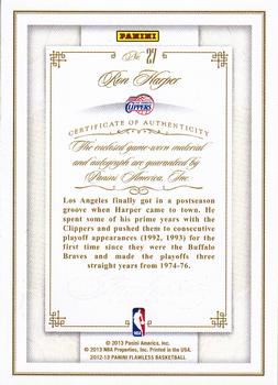 2012-13 Panini Flawless - Patches Autographs #27 Ron Harper Back