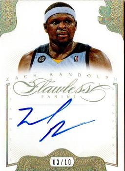 2012-13 Panini Flawless - Signatures Gold #21 Zach Randolph Front
