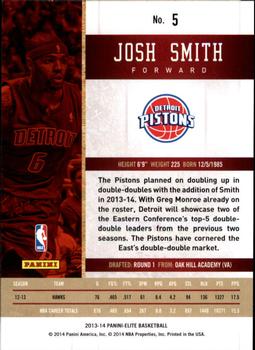 2013-14 Panini Elite #5 Josh Smith Back