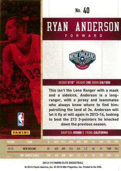 2013-14 Panini Elite #40 Ryan Anderson Back