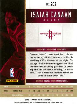 2013-14 Panini Elite #202 Isaiah Canaan Back
