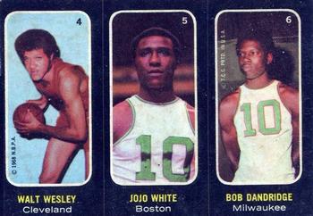 1971-72 Topps - Trios Stickers #4-5-6 Walt Wesley / Jo Jo White / Bob Dandridge Front