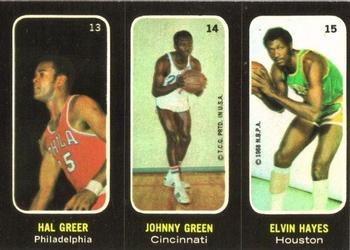 1971-72 Topps - Trios Stickers #13-14-15 Hal Greer / Johnny Green / Elvin Hayes Front