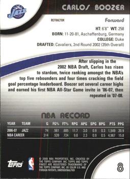 2007-08 Finest - Refractors #8 Carlos Boozer Back