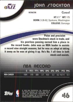 2007-08 Finest - Refractors #46 John Stockton Back