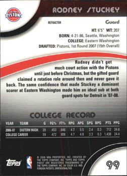 2007-08 Finest - Refractors #99 Rodney Stuckey Back