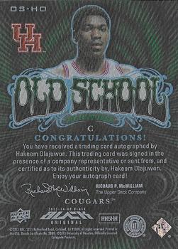 2012-13 Upper Deck Exquisite - UD Black Old School Autographs #OS-HO Hakeem Olajuwon Back