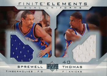 2003-04 Upper Deck Finite - Elements Dual Uniforms #FS3 Latrell Sprewell / Kurt Thomas Front