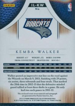 2012-13 Panini Immaculate Collection - Inscribed Logoman #IL-KW Kemba Walker Back