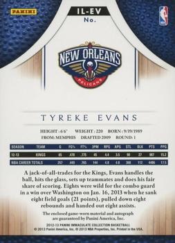 2012-13 Panini Immaculate Collection - Inscribed Logoman #IL-EV Tyreke Evans Back