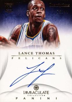 2012-13 Panini Immaculate Collection - Inscriptions #IN-LT Lance Thomas Front