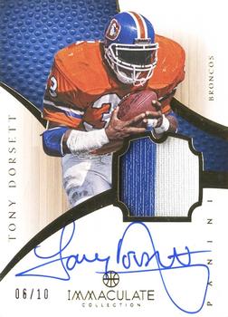 2012-13 Panini Immaculate Collection - Rookie Autographed Patches Sports Variations #134 Tony Dorsett Front