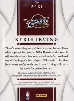 2012-13 Panini Immaculate Collection - Premium Patches Autographs Chinese Red #PP-KI Kyrie Irving Back
