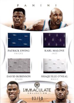 2012-13 Panini Immaculate Collection - Quads #37 David Robinson / Karl Malone / Patrick Ewing / Shaquille O'Neal Front