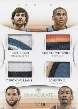 2012-13 Panini Immaculate Collection - Quads Prime #28 Deron Williams / John Wall / Ricky Rubio / Russell Westbrook Front