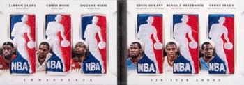 2012-13 Panini Immaculate Collection - Six Star Logos #1 Chris Bosh / Dwyane Wade / Kevin Durant / LeBron James / Russell Westbrook / Serge Ibaka Front