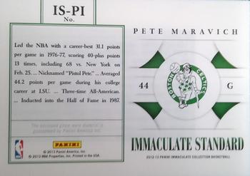 2012-13 Panini Immaculate Collection - Immaculate Standard #IS-PI Pete Maravich Back