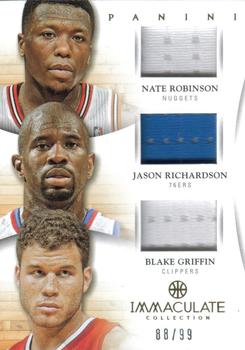 2012-13 Panini Immaculate Collection - Trios #44 Blake Griffin / Jason Richardson / Nate Robinson Front