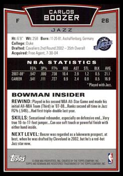 2008-09 Bowman #26 Carlos Boozer Back