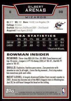 2008-09 Bowman #31 Brandan Wright Back