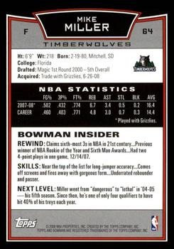 2008-09 Bowman #64 Mike Miller Back