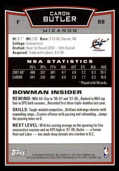 2008-09 Bowman #88 Caron Butler Back