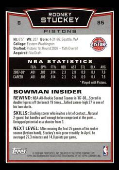 2008-09 Bowman #95 Rodney Stuckey Back